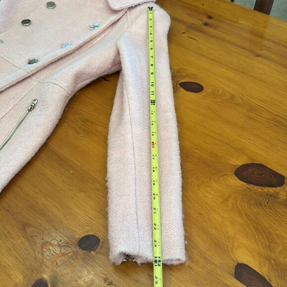 Guess Pink Double Breasted Bouclé Cutaway Coat - Picture 14 of 16